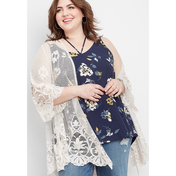 Maurices Tops - Maurices | Floral Lace Open Front Kimono